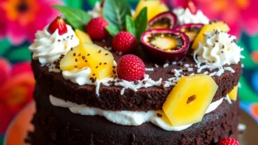 receta de black forest cake frutas tropicales