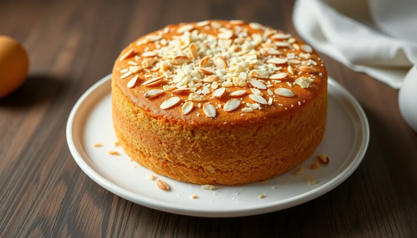 torta de espelta y almendra con vainilla