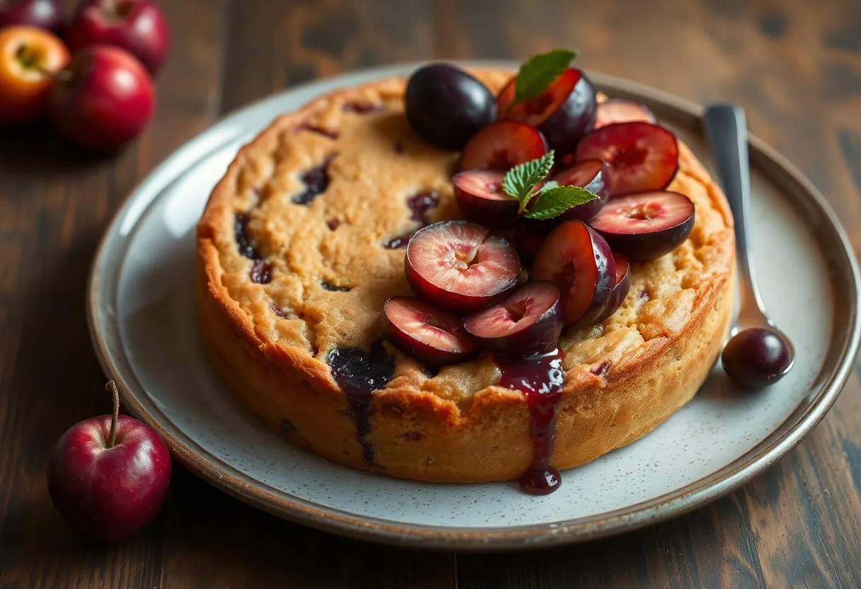 torta de espelta y ciruelas