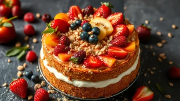 torta de frutas y nueces