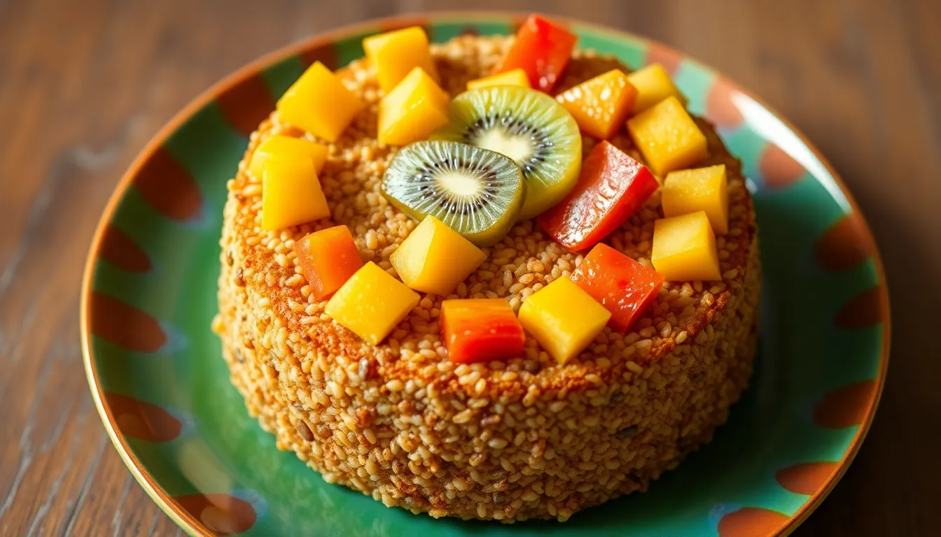 torta de quinoa y frutas tropicales torta de quinoa y frutas tropicales