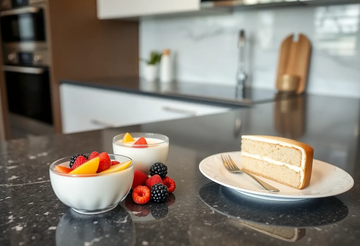torta de yogur saludable decorada